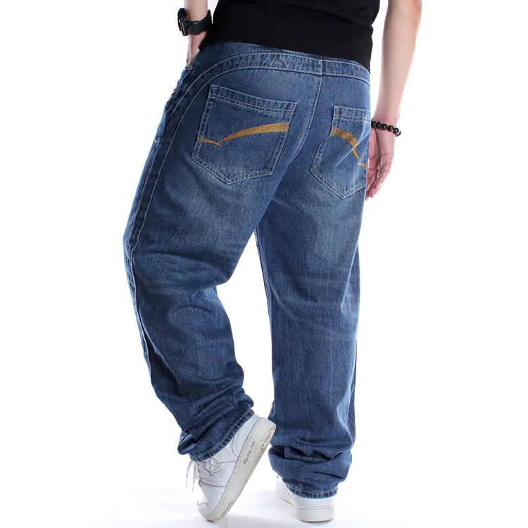Jeans de Hip-Hop de Talla Grande para Hombres - Estilo Moderno