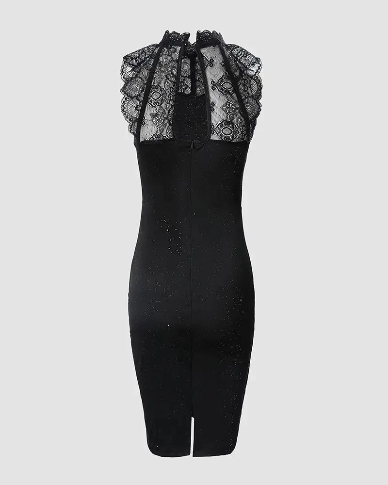 Conjunto de Vestido Negro Ajustado y Sexy 2020 de Dos Piezas