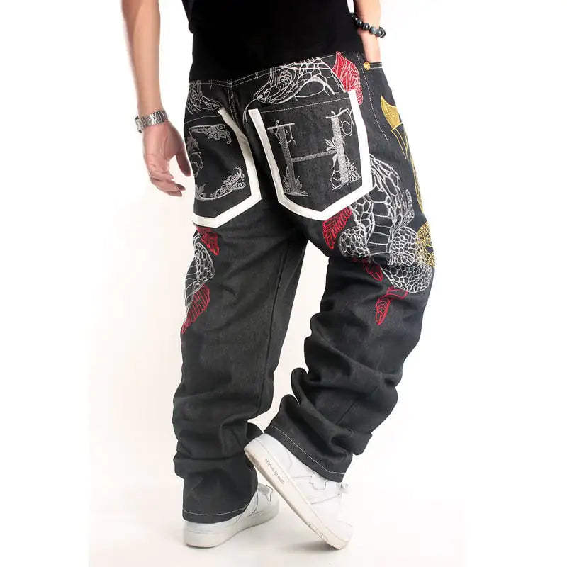 Jeans de Hip-Hop de Talla Grande para Hombres - Estilo Moderno
