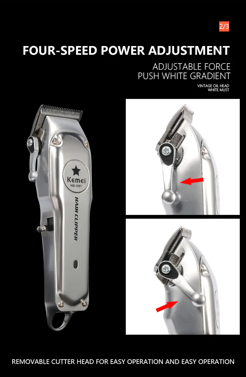Cortadora de Pelo Eléctrica Recargable Kemei para Hombres
